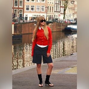 Bershka Dark Blue Women's Bermudas